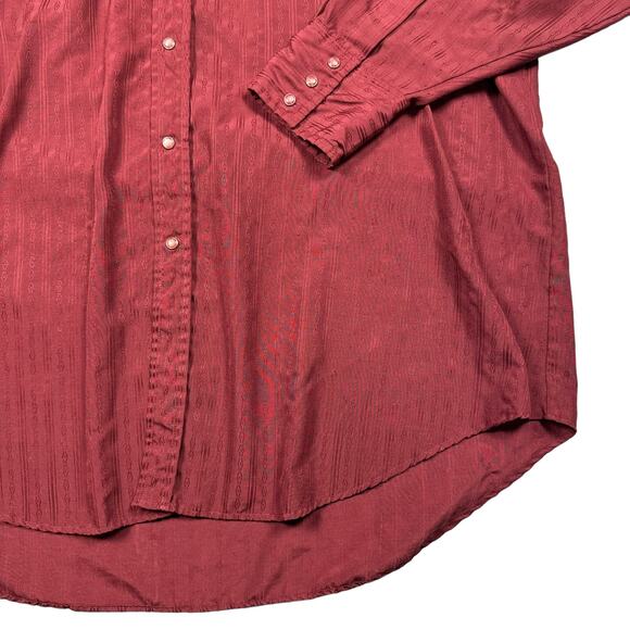 Pearl Snap Western Shirt‎ Men's XXL Ely Cattleman Vintage Red Aztec Long Sleeve - Picture 3 of 8